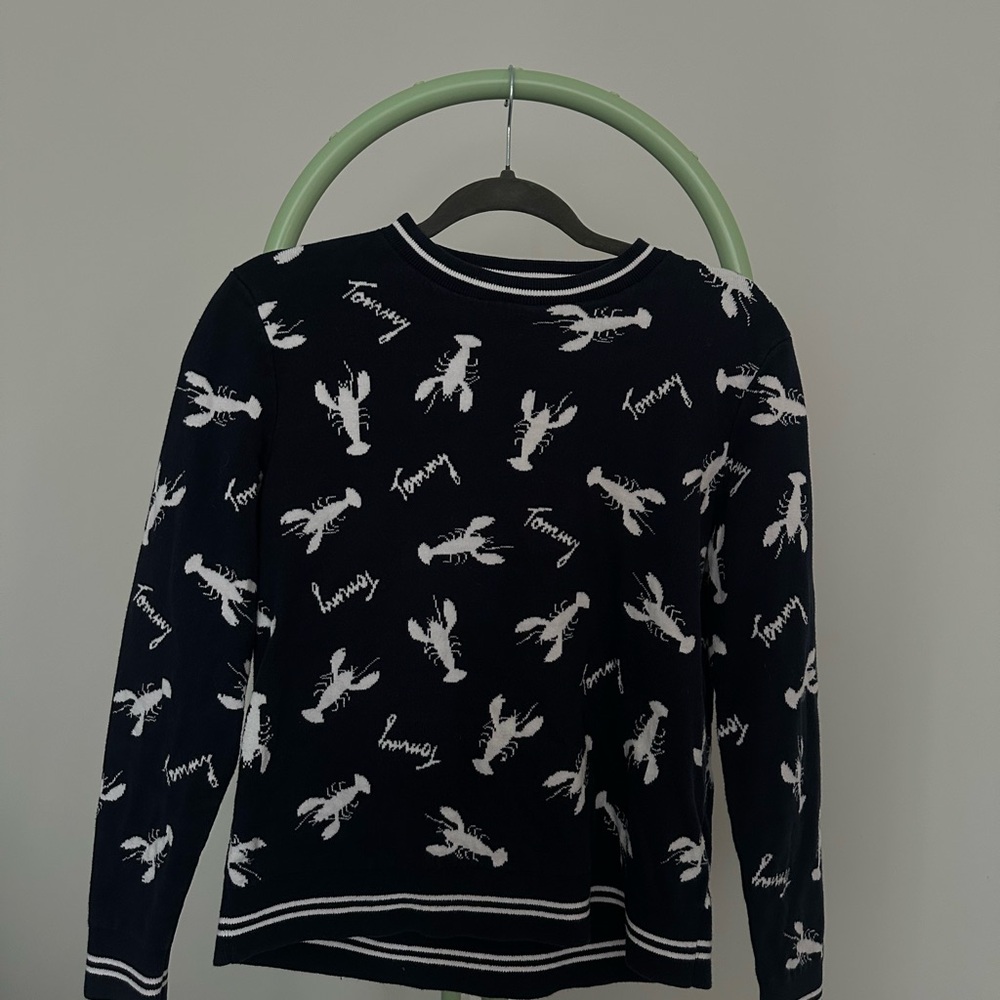 Tommy Hilfiger Navy and Red Sweater
